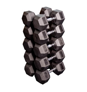 Body-Solid Hex Rubber Dumbbell 1-10kg HEXRU1-10