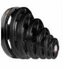 Body-Solid Tools Set black olympische 4 grip Rubberen disc (Gewicht: 200kg)